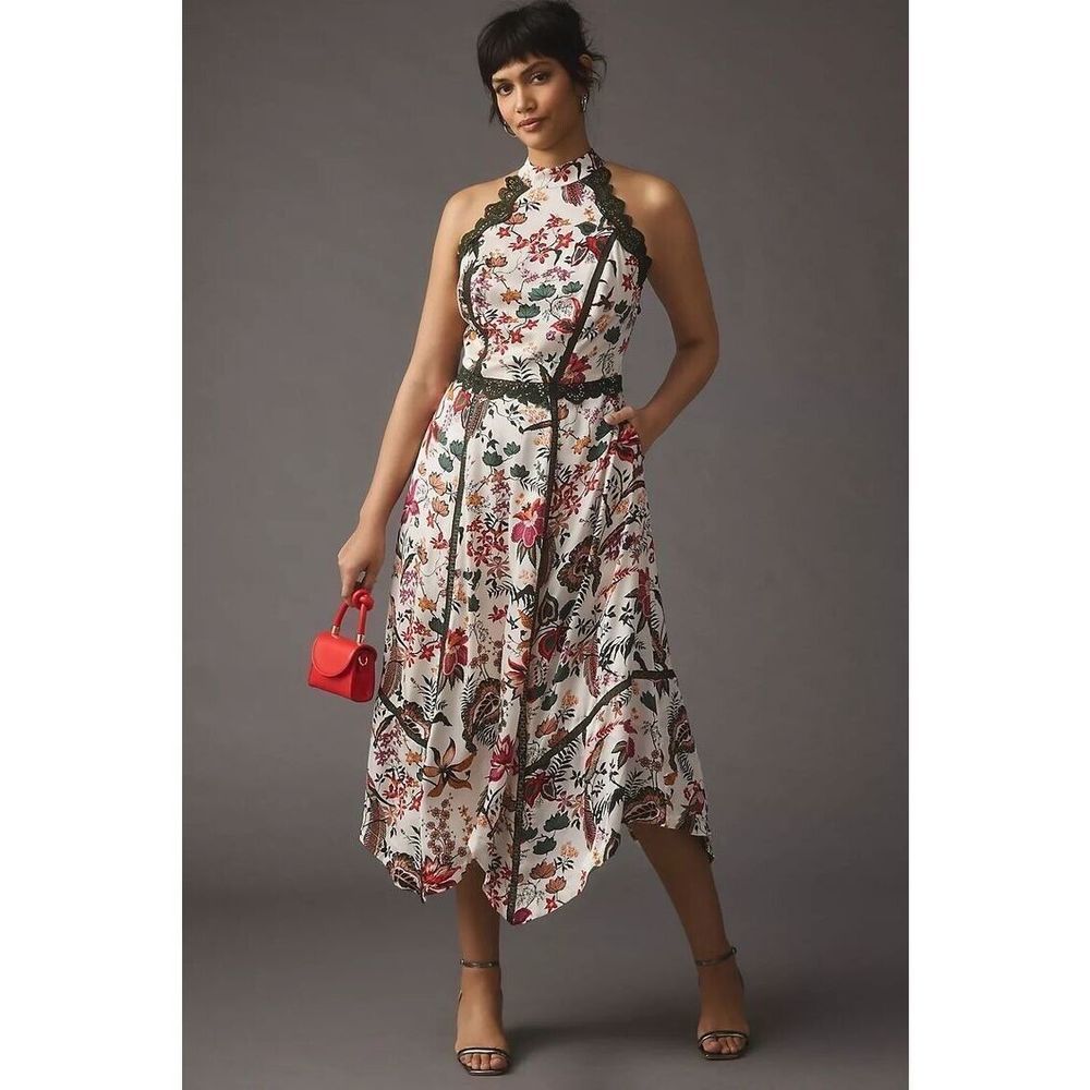 Anthropologie Lace-Trim A-Line Dress